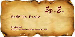 Szőke Etele névjegykártya