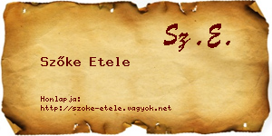 Szőke Etele névjegykártya