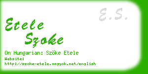 etele szoke business card